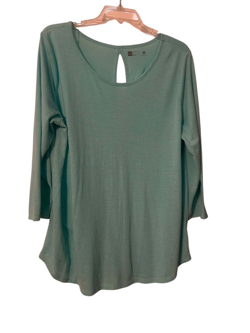 Women's Xersion mint green 3/4 Sleeve Scoop Neck Top Size XXL